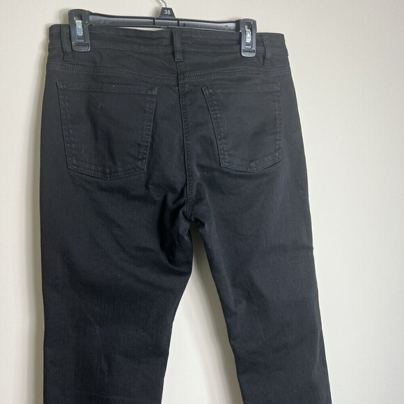 Eileen Fisher Jeans Womens Size 8 Black Denim Organic Cotton Straight - Picture 6 of 8